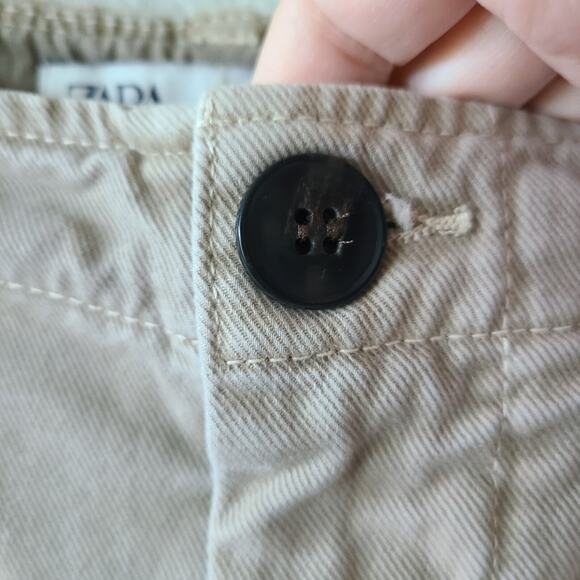 Zara Cut Off Denim Women Shorts SZ Large 32" x 2.5" Beige Festival Western - Picture 7 of 9